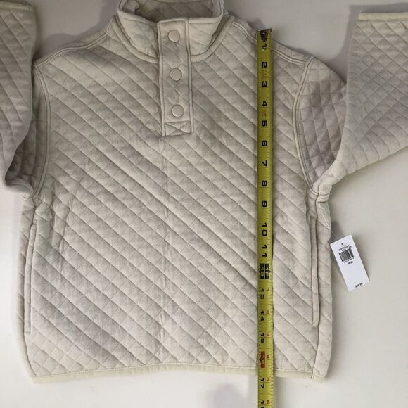 Old Navy Boys Ivory Quilted Fleece Sweater 1/4 Snap Button Size XS (5) - Picture 8 of 16